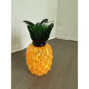 Murano Style Pineapple Hand Blown Decorative Art Glass Fruit Paperweight